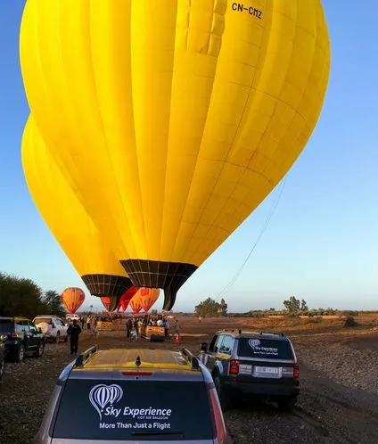 Sky Experience Adventures hot air balloon flight over Marrakech Morocco at sunrise